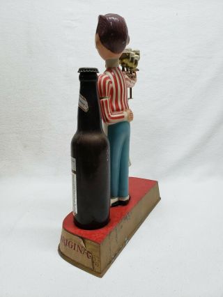 Vintage Pabst Blue Ribbon Beer Figure Sign Display Bartender 4