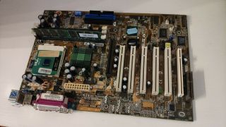 Vintage ASUS TUSL2 - C Socket 370 P3 Motherboard with CPU and Memory 4