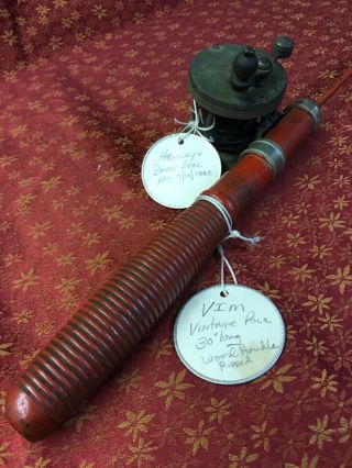 Vim Vintage Rod & Hendryx Brass Reel - 2 Antiques,  Reel Pat’d 7/10/1888
