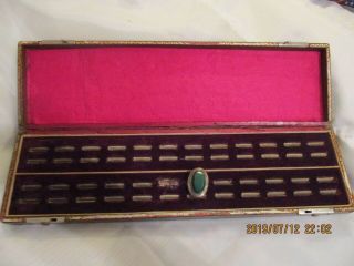 ANTIQUE VICTORIAN RING BOX,  VELVET LINED,  PROVINCIAL STYLE,  48 RING SLOTS,  RARE 10