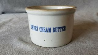 Vintage Antique Muller ' s Sweet Cream Butter Crock Rockford IL Pioneer Dairy 2
