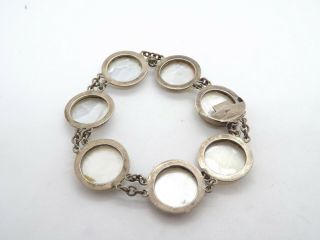Vintage 800 Silver Mother of Pearl Cameo Link Bracelet & Ring Set,  18.  0 grams 3