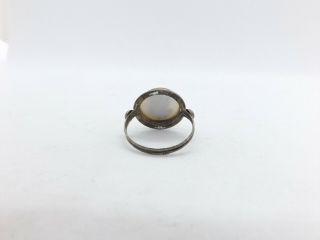 Vintage 800 Silver Mother of Pearl Cameo Link Bracelet & Ring Set,  18.  0 grams 7