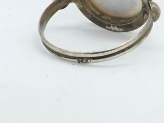 Vintage 800 Silver Mother of Pearl Cameo Link Bracelet & Ring Set,  18.  0 grams 8