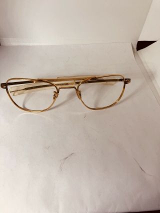 Vintage Welsh Manufacturing Eyeglasses Frames Aviator Gold Filled 1 - 10 12k Usa