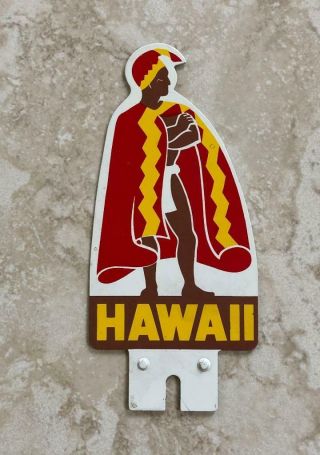 Hawaii King Kamehameha License Plate Tag Topper Vintage