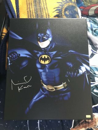 Michael Keaton Rare Hand Signed Batman Artwork Gallery Canvas Board Movie,
