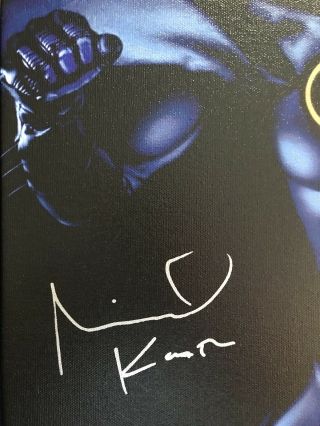 Michael Keaton Rare Hand Signed Batman Artwork Gallery Canvas Board Movie, 2