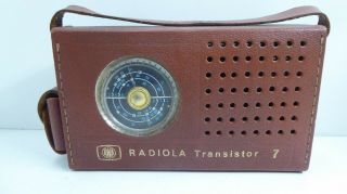 Vintage Awa Radiola Transistor Radio Leather Case Retro