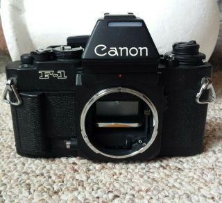 Vtg Canon F - 1 Slr Camera Body Only Retro Professional Photography Black