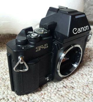 VTG Canon F - 1 SLR Camera Body Only Retro Professional Photography Black 2