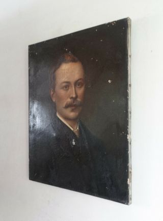 Antique Victorian Oil on Canvas Painting Portrait of an English Gentleman c1860 8