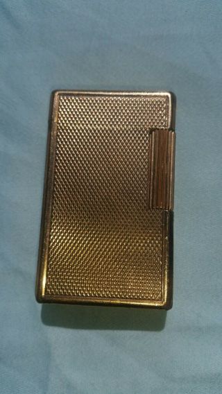 Vtg 1950s S.  T.  Dupont Lighter Made In France Ligne 1 Gold Plated To 20 Microns