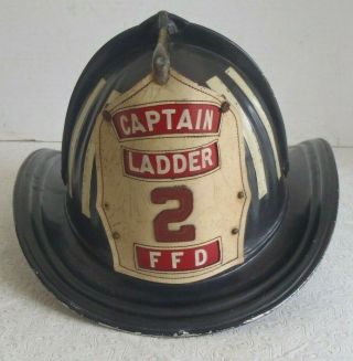 Vintage Cairns Metal Captain Firefighter Helmet Ffd