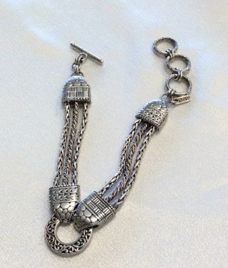 Designer Sarda - Sterling Silver Watermark Toggle Bracelet