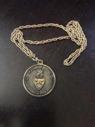 Palmer Medal 50 Years Of Service To Chiropractic And Humanity Necklace