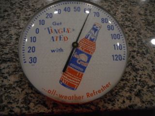 Rare Vintage Sun Crest Soda Thermometer 1940 