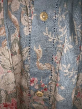 VTG Ralph Lauren Size 8 RARE Duck Egg Blue Pink Roses Cotton Long Floral Skirt 5