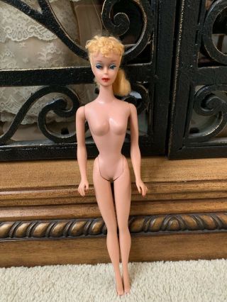 RARE Early Vintage Mattel Barbie Doll Blonde Ponytail 1950 1960 Number 2 3 ? 2