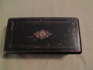 Antique Tabletop Music Box 6 Tune Plays Good