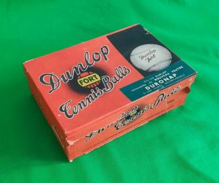 Vintage Dunlop Fort 6 Tennis Balls And Box Year 1940