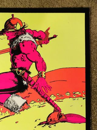 1971 The Barbarians Vintage Black Light Poster Conan Thor Viking 3