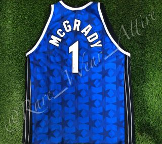 NBA JERSEY ORLANDO MAGIC TRACY MCGRADY CHAMPION AUTHENTIC SZ 52 VTG BLUE AWAY 6