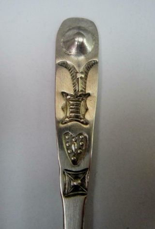 Vintage Hand Crafted INDIAN Sterling Souvenir Spoon with Steer Head in Bowl 2