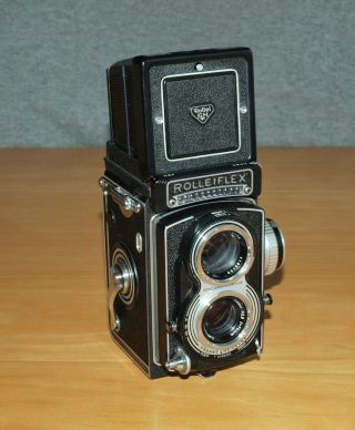 Vintage Rolleiflex T - F1:3.  5 Tessar 75mm F3.  5 Synchro Compur Camera,  Near