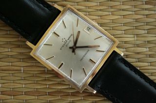 VINTAGE ETERNA - MATIC 2000 SILVER DATE DIAL GOLD CASE CHRONOMETER WATCH BOX SET 3