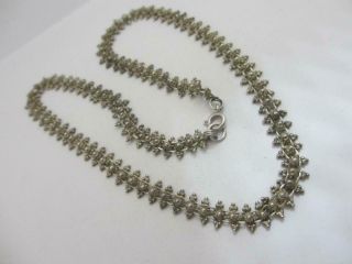 Sterling Silver Book Chain Necklace 39.  0cm / 15.  3 " Vintage English.  Tbj06616