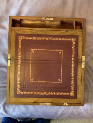 Edwardian Writing Slope/ Box With Secret Drawers And Lock & Key