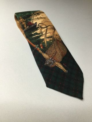 Vintage Polo Ralph Lauren Wool Fly Fishing Tie Hand Made In The Usa Lake Camping