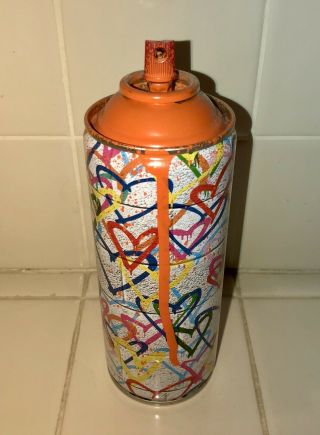 MR BRAINWASH HEARTS SPRAY CAN ORANGE SIGNED 2017 ART SCULPTURE ANDY WARHOL RARE 2