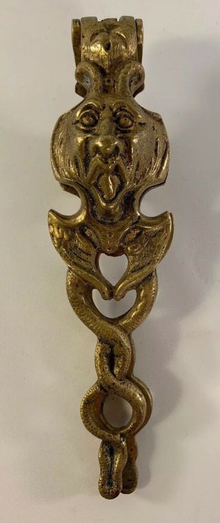 Antique Rare Solid Brass Nut Cracker Gargoyle Faun Satyrs Collectible