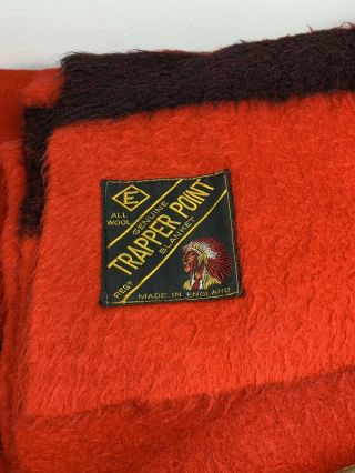 Vintage Trapper Point 4 Point Blanket All Wool Made In England