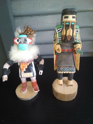 Vintage Kachina Dolls Crazy Rattle A.  Largo B.  Lama Hopi Native American