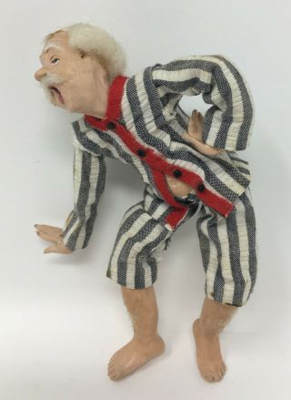 Vintage Artisan Bp 1979 Dollhouse Doll Old Man In Pj 