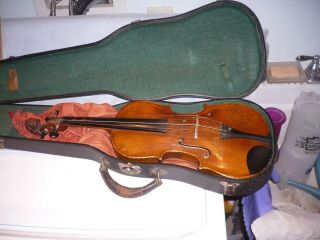 Antique 19th Century ? Violin With Carved Lion Peg Head