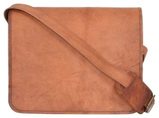 Mens Tan Leather Vintage Laptop Messenger Handmade Briefcase Bag Satchel