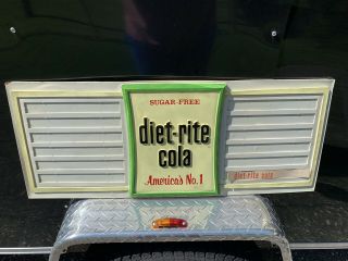 Rare Diet Rite Cola Menu Sign Antique Coke Pepsi Royal Crown