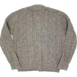 VTG Brooks Brothers Mens Cardigan Sweater 42 Gray Scottish Shetland Wool Cable 2