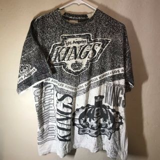 Rare Vintage Nhl La Kings 1991 90s Magic Johnson T’s All Over Print T - Shirt Sz L