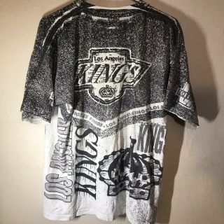 Rare Vintage NHL LA Kings 1991 90s Magic Johnson T’s All Over Print T - Shirt Sz L 5