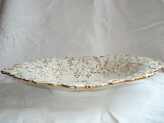 Antique meissen porcelain Serving Plate / Bowl Raised Gold Gilt & Floral Platter 3