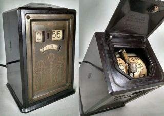 Rare Flip Clock Roll Vintage Ge Ab8b02 Old Antique 1930 
