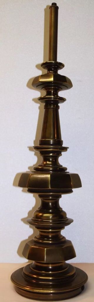Big Ornate Solid Brass Vintage Antique Table Lamp