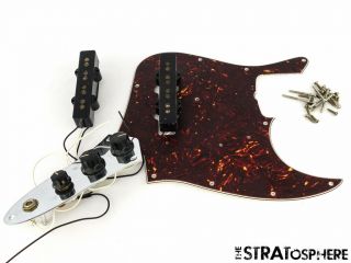 Vintage Fender 60s Road Worn Jazz Bass Loaded Pickguard Tortoise Parts
