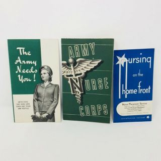 Vintage Wwii Army Nurse Corps Womens Brochure Booklets Rare