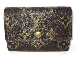 Authentic Louis Vuitton Vintage Monogram Leather Card Holder & Coin Purse Wallet